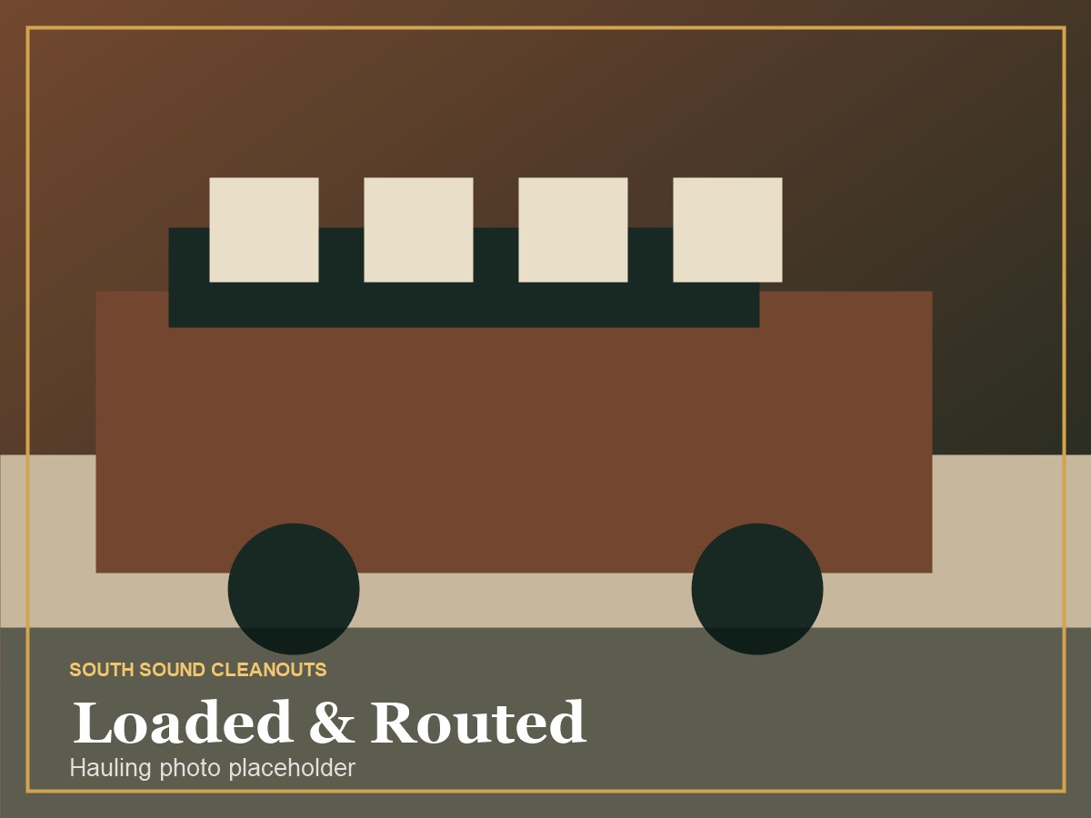 Organized trailer carrying donation, recycling, and removal loads